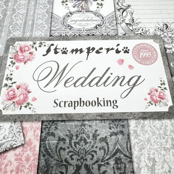 Stamperia Wedding Scrapbooking Pad 10 Double-Faced Sheets 12 x 12 Acid-Free NEW - Picture 2 of 16